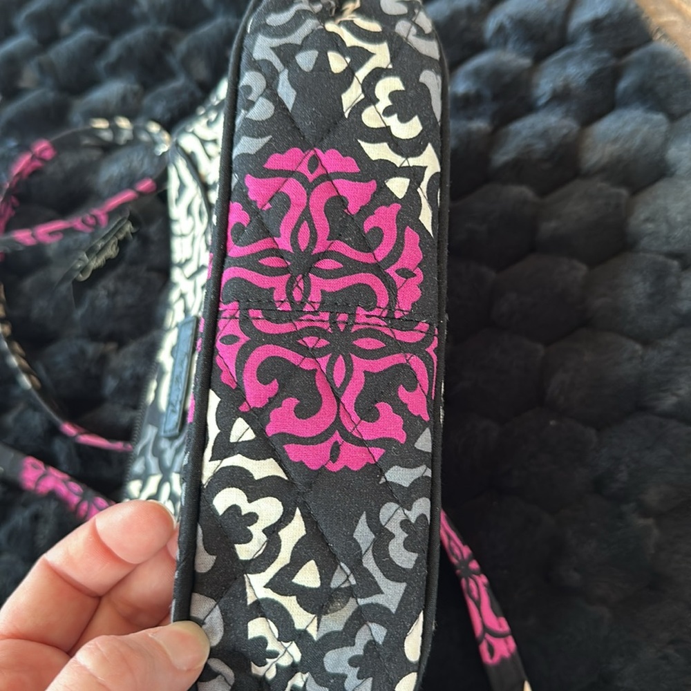 Vera Bradley Black and Pink Patterned Crossbody Women's Bag - Picture 13 of 16